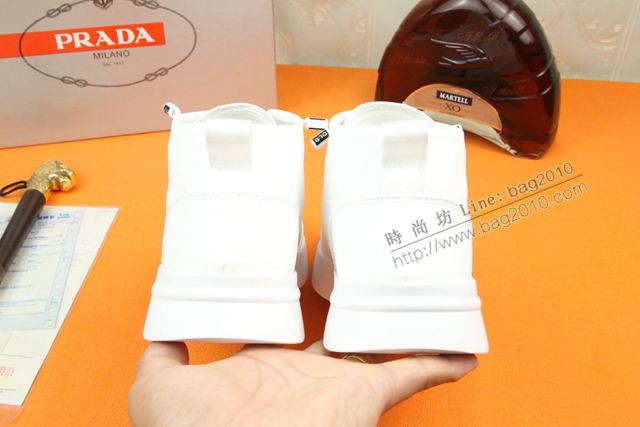 PRADA男鞋 普拉達新款男士時尚休閒鞋 爆款男士高幫鞋  hdx13572